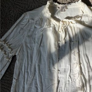 Boho flowy off-whit top/ blouse